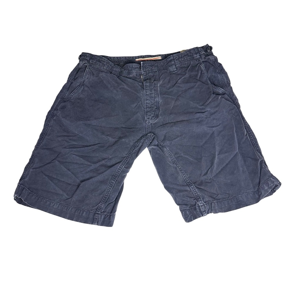 Burberry London Men's Navy Blue Cotton Linen Blend Shorts Size 36R